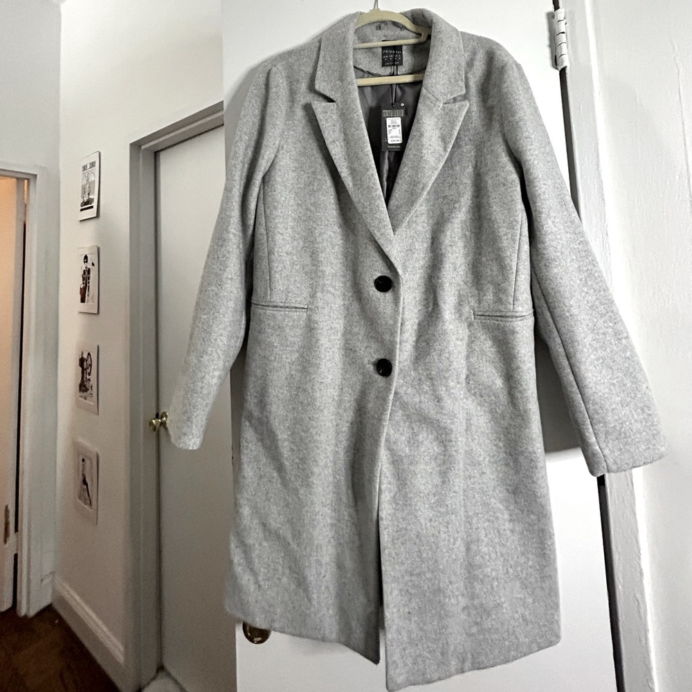 NEW grey jacket w black buttons